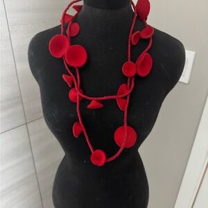 Red felt funky  Necklace from Ladies Boutique